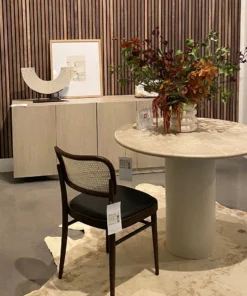 Four Hands New Arrivals Belle Round Dining Table Cream Marble