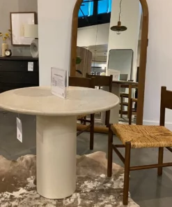 Four Hands New Arrivals Belle Round Dining Table Cream Marble