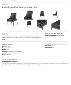 Four Hands Braden Dining Chair Durango Smoke Leather