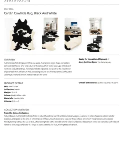 Four Hands Cardin Cowhide Rug Black And White New Arrivals