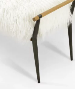 Four Hands New Arrivals Charlotte Bench Mongolian Cream Fur 15 Four Hands New Arrivals Charlotte Bench Mongolian Cream Fur