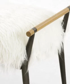 Four Hands New Arrivals Charlotte Bench Mongolian Cream Fur 12 Four Hands New Arrivals Charlotte Bench Mongolian Cream Fur