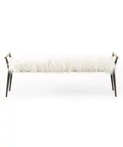 Four Hands New Arrivals Charlotte Bench Mongolian Cream Fur 14 Four Hands New Arrivals Charlotte Bench Mongolian Cream Fur