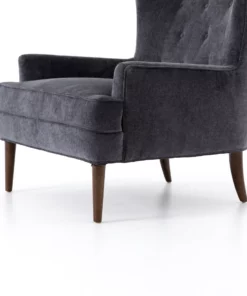 Four Hands Clermont Chair Charcoal Worn Velvet New Arrivals
