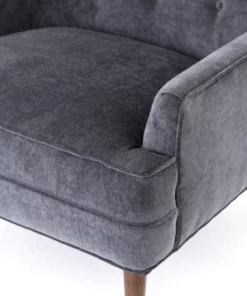 Four Hands Clermont Chair Charcoal Worn Velvet New Arrivals