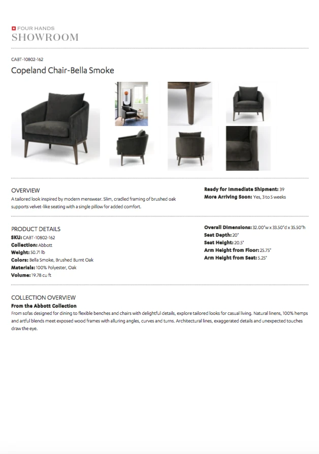 Four Hands Copeland Chair Bella Smoke New Arrivals 12 Four Hands Copeland Chair Bella Smoke New Arrivals