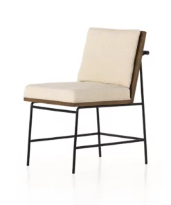 Four Hands Crete Dining Chair Saville Flax And Brown New Arrivals
