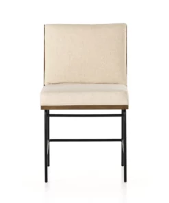 Four Hands Crete Dining Chair Saville Flax And Brown New Arrivals