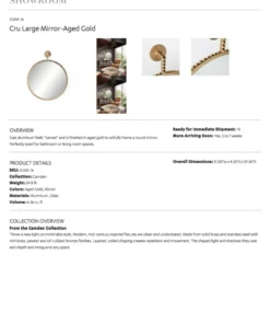 Four Hands Cru Mirror Large Aged Gold New Arrivals