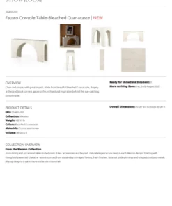 Four Hands New Arrivals Fausto Console Table