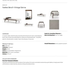 Four Hands Fawkes Bench Vintage Sienna