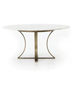 Four Hands New Arrivals Gage Dining Table Polished White Marble