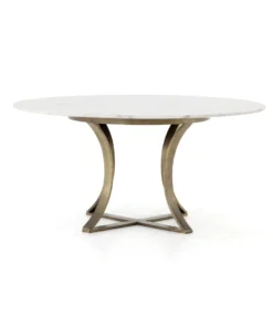 Four Hands New Arrivals Gage Dining Table Polished White Marble