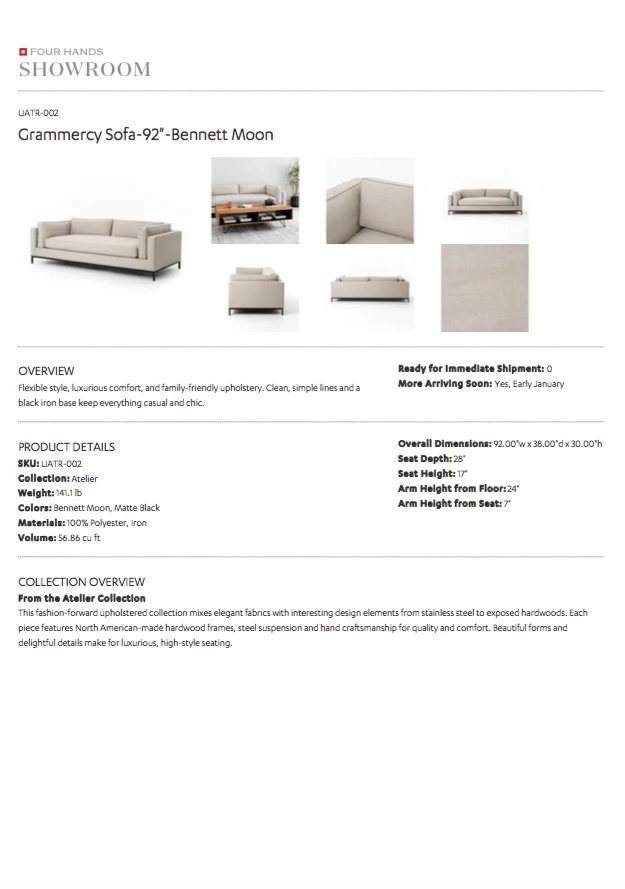 Four Hands New Arrivals Grammercy Sofa Bennett Moon 13 Four Hands New Arrivals Grammercy Sofa Bennett Moon