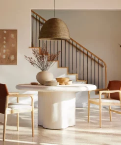 Four Hands Grano Dining Table Plaster Molded Concrete New Arrivals