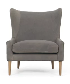Four Hands Marlow Wing Chair Umber Pewter Leather New Arrivals