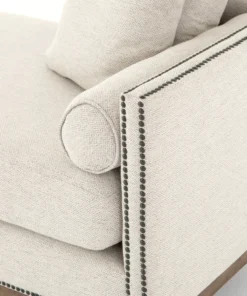 Four Hands Mercury Double Chaise Noble Platinum