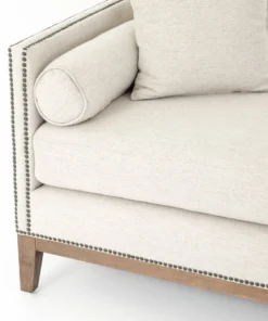 Four Hands Mercury Double Chaise Noble Platinum