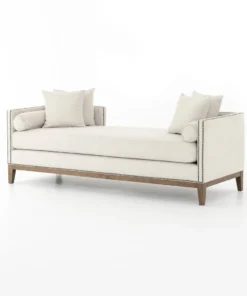 Four Hands Mercury Double Chaise Noble Platinum