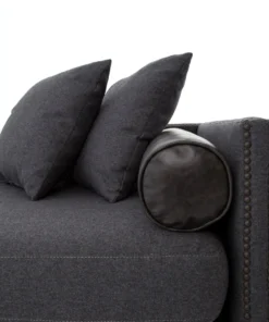 Four Hands Mercury Double Chaise Charcoal Felt