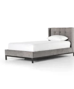 Four Hands Newhall Bed Harbor Grey Upholstery