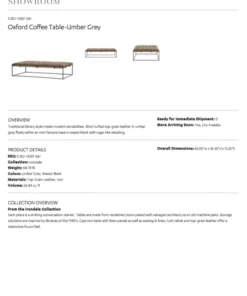 Four Hands Oxford Coffee Table Umber Gray New Arrivals