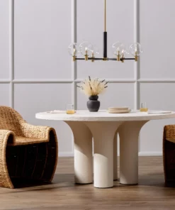 Four Hands Parra Dining Table Plaster Molded Concrete