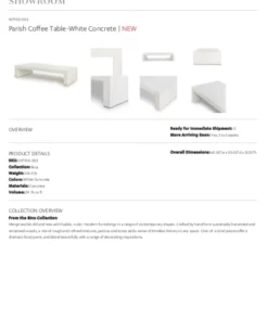 Four Hands New Arrivals Parish Coffee Table White Concrete 17 Four Hands New Arrivals Parish Coffee Table White Concrete