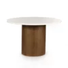 Four Hands New Arrivals Pilo Dining Table Dark Parawood With Marble