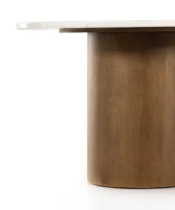 Four Hands New Arrivals Pilo Dining Table Dark Parawood With Marble