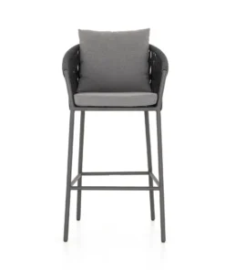 Four Hands Porto Outdoor Bar Stool Charcoal