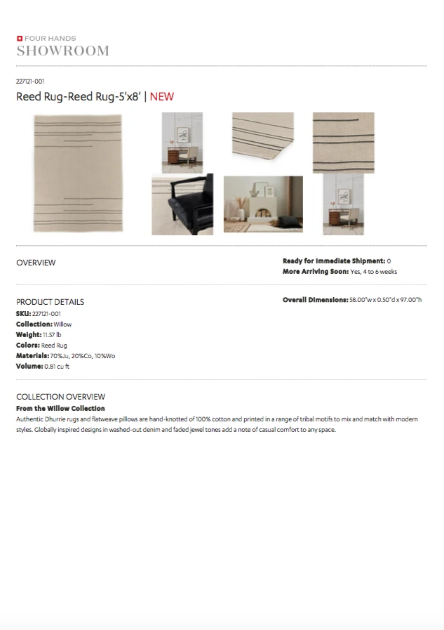 Four Hands Reed Rug 11 Four Hands Reed Rug