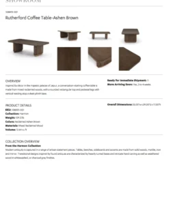 Four Hands New Arrivals Rutherford Coffee Table Ashen Brown