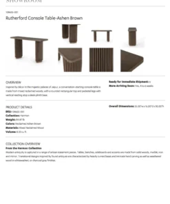 Four Hands New Arrivals Rutherford Console Table Ashen Brown