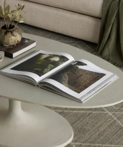 Four Hands Simone Oval Coffee Table Textured White Matte New Arrivals