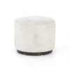 Four Hands Sinclair Round Ottoman Whistler Oyster Suede