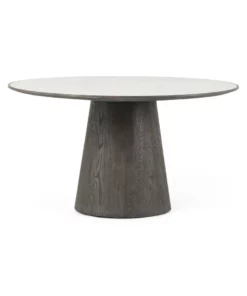 Four Hands Skye Round Dining Table White Marble