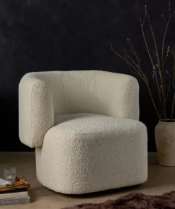 Four Hands Tybalt Swivel Chair Sheepskin Natural
