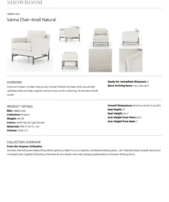 Four Hands New Arrivals Vanna Chair Natural Knoll