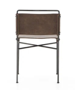 Four Hands Wharton Dining Chair Distressed Brown Leather New Arrivals
