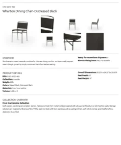 Four Hands Wharton Dining Chair Distressed Black Leather New Arrivals 17 Four Hands Wharton Dining Chair Distressed Black Leather New Arrivals