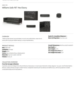 Four Hands Williams Extra Long Leather Sofa Washed Ebony 13 Four Hands Williams Extra Long Leather Sofa Washed Ebony