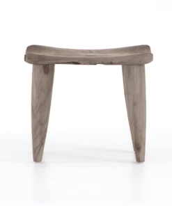 Four Hands New Arrivals Zuri Outdoor Stool Grey Weathered Teak