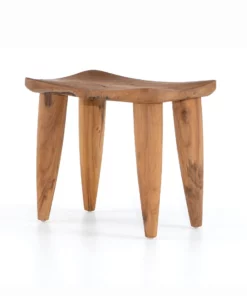 Four Hands New Arrivals Zuri Outdoor Stool Aged Natural Teak