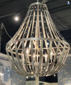 Worlds Away Serafina Chandelier Silver Leaf