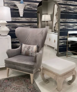 Worlds Away Frisco Wing Chair Gray New Arrivals