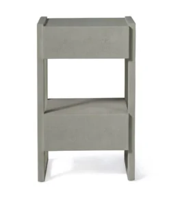 Made Goods Carrigan Single Nightstand Castor Gray Vintage Faux Shagreen