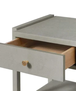 Made Goods Carrigan Single Nightstand Castor Gray Vintage Faux Shagreen