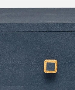 Made Goods Dallon 2 Door Buffet Navy Faux Shagreen And Gold Steel