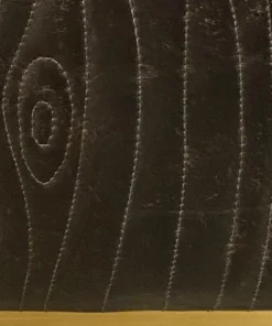 Global Views Forest Ottoman Charcoal Leather